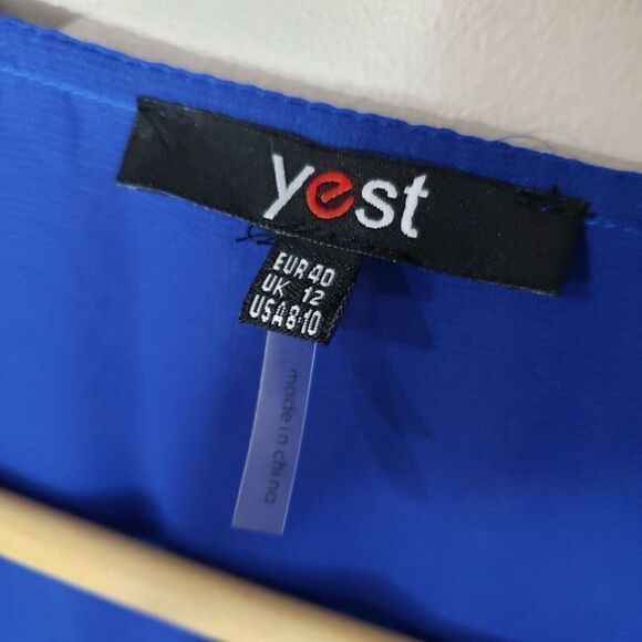 Yest Medium Long Sleeve Sheer Blue Top Blouse Jacket - Picture 3 of 10